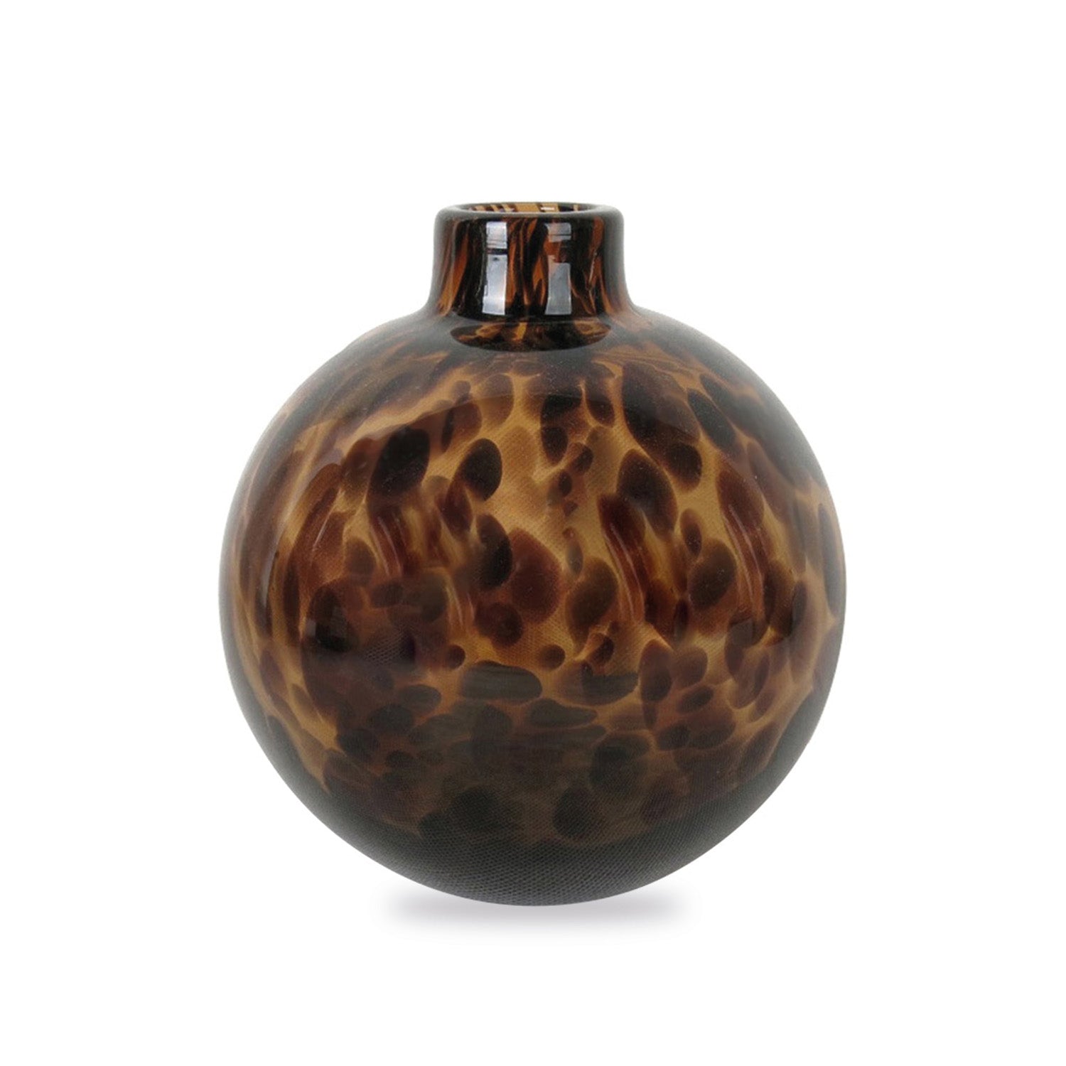 VASE BOULE LEOPARD BRUN