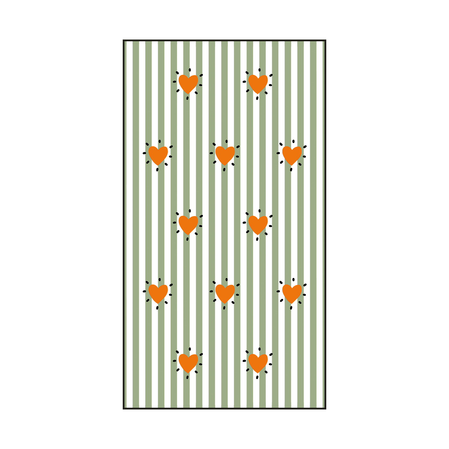 SERVIETTE PAPIER RECTANGLE RAYURE COEUR X15