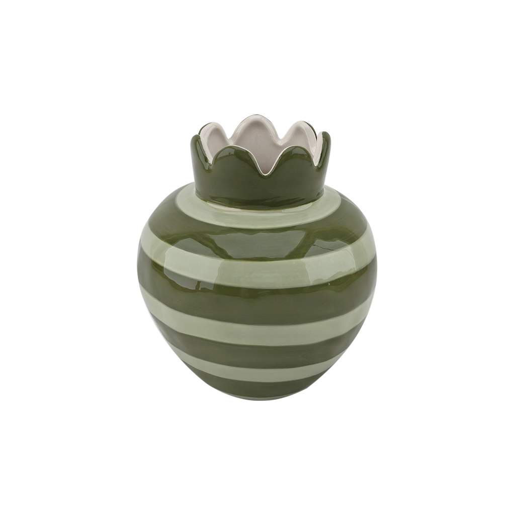 VASE ONDULE KAKI