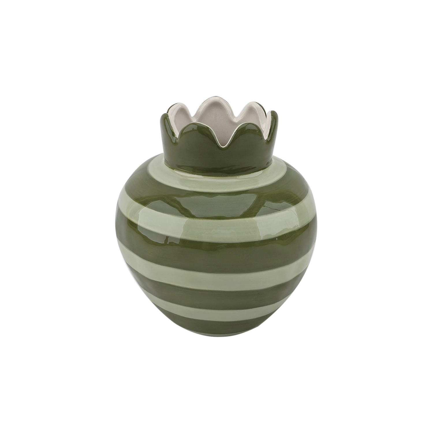 VASE ONDULE KAKI