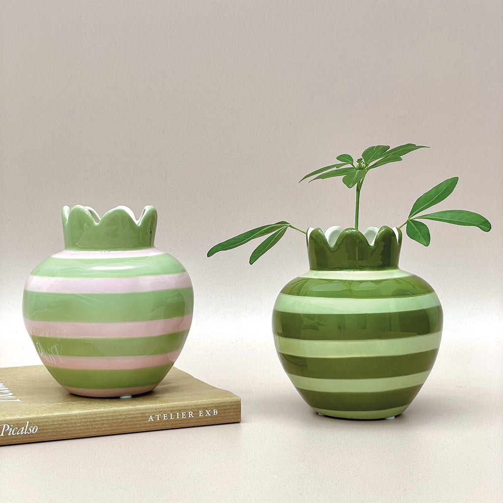 VASE ONDULE KAKI