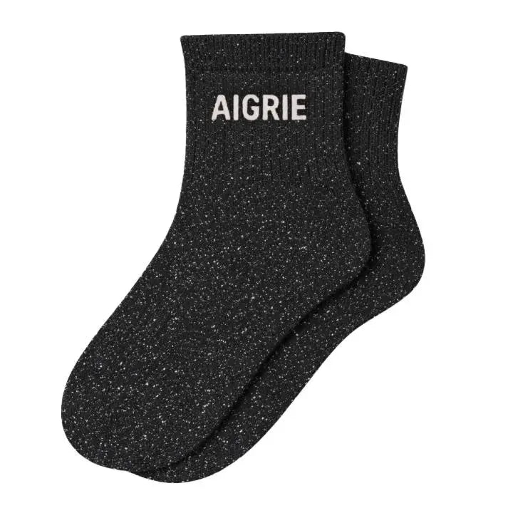 Chaussette à Paillettes Courtes Noir - Aigrie
