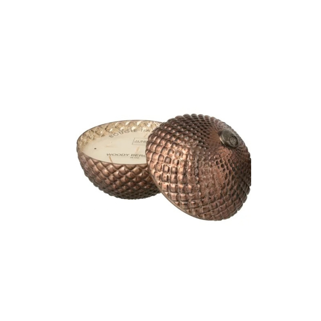 Bougie Parfumée Boule De Noël - Verre Marron Structuré