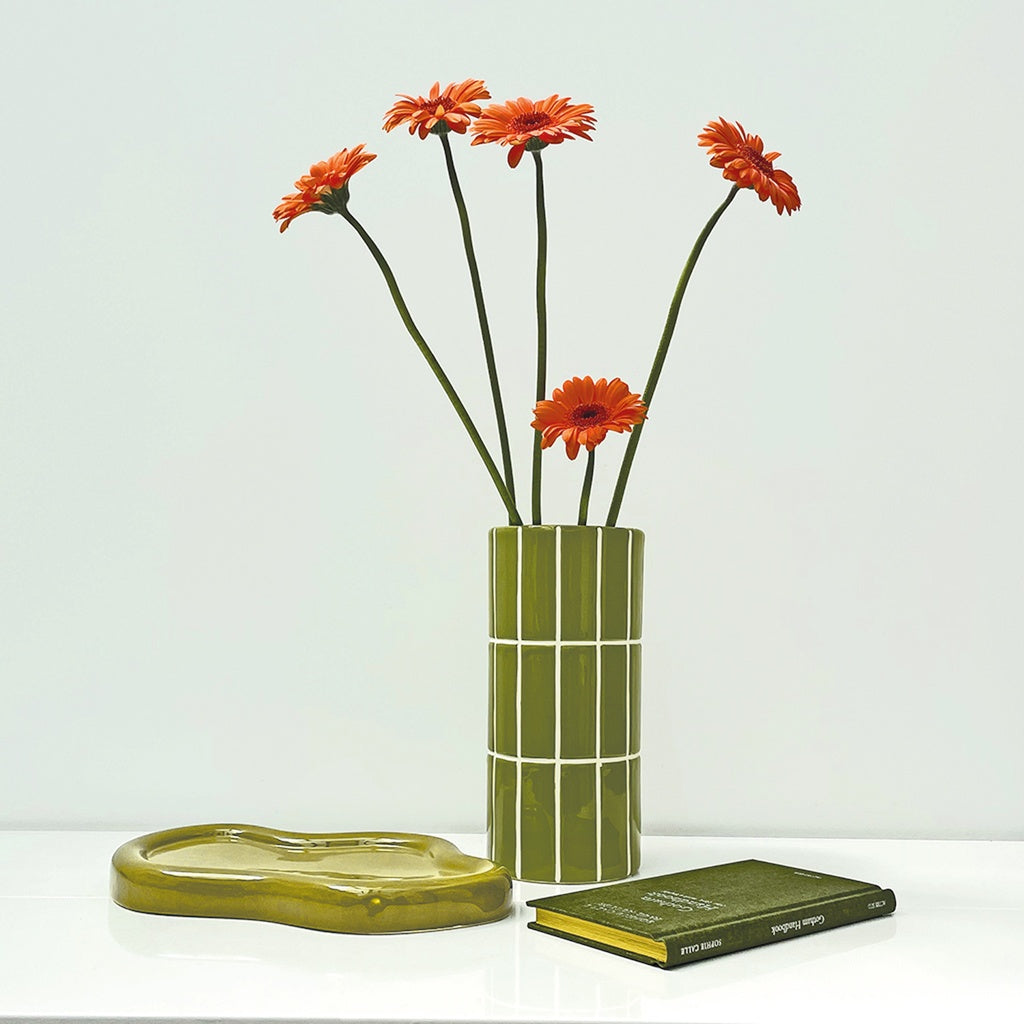 VASE CARRELAGE - Vert