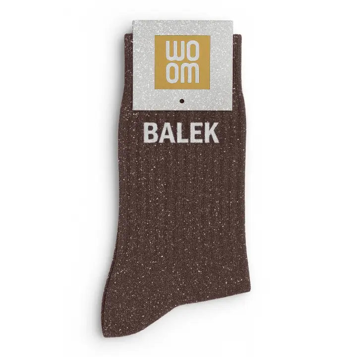 Chaussettes à paillettes - Balek Marron