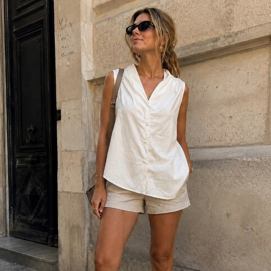 Chemise sans manche - Ecru