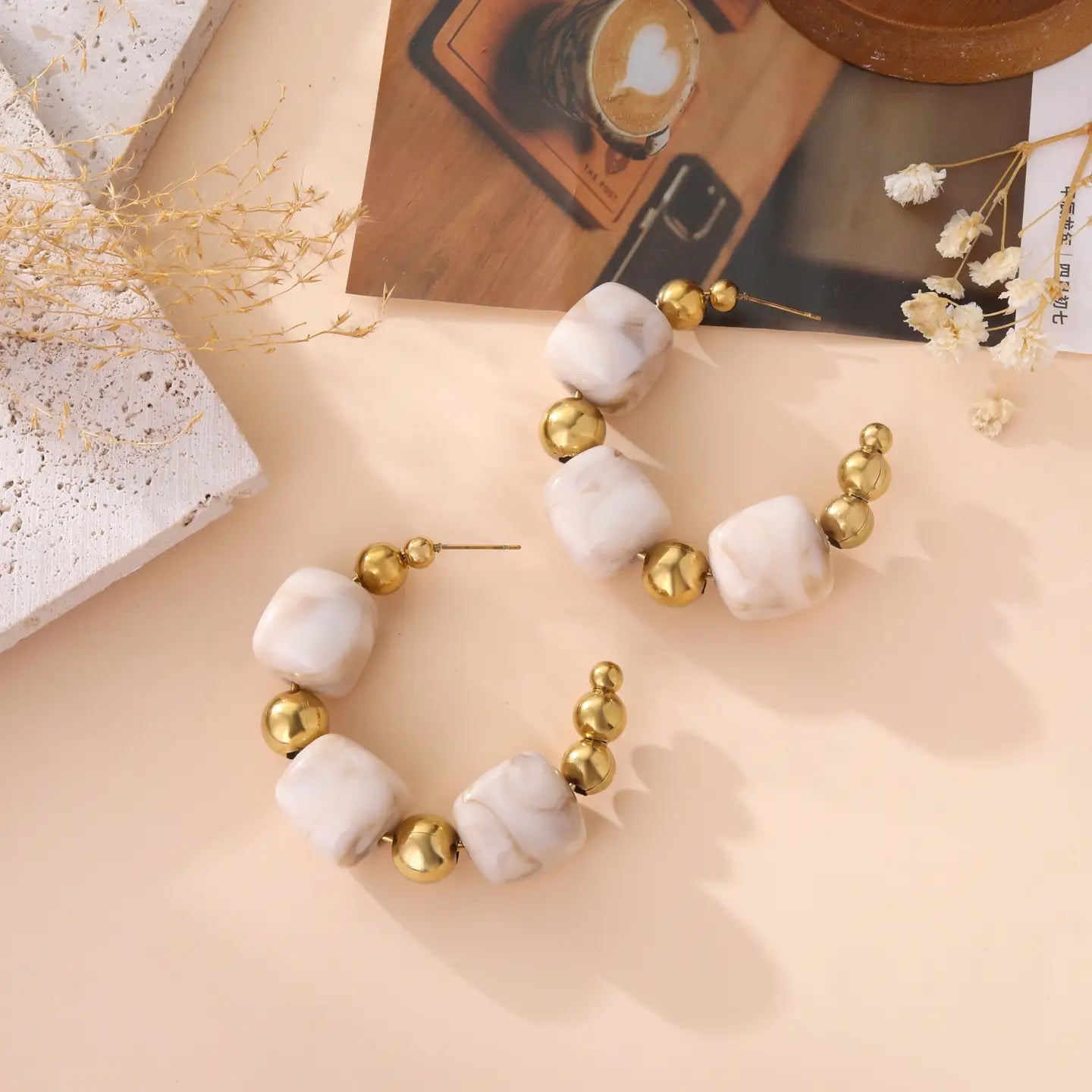 Boucles d'oreilles - Meredith blanc