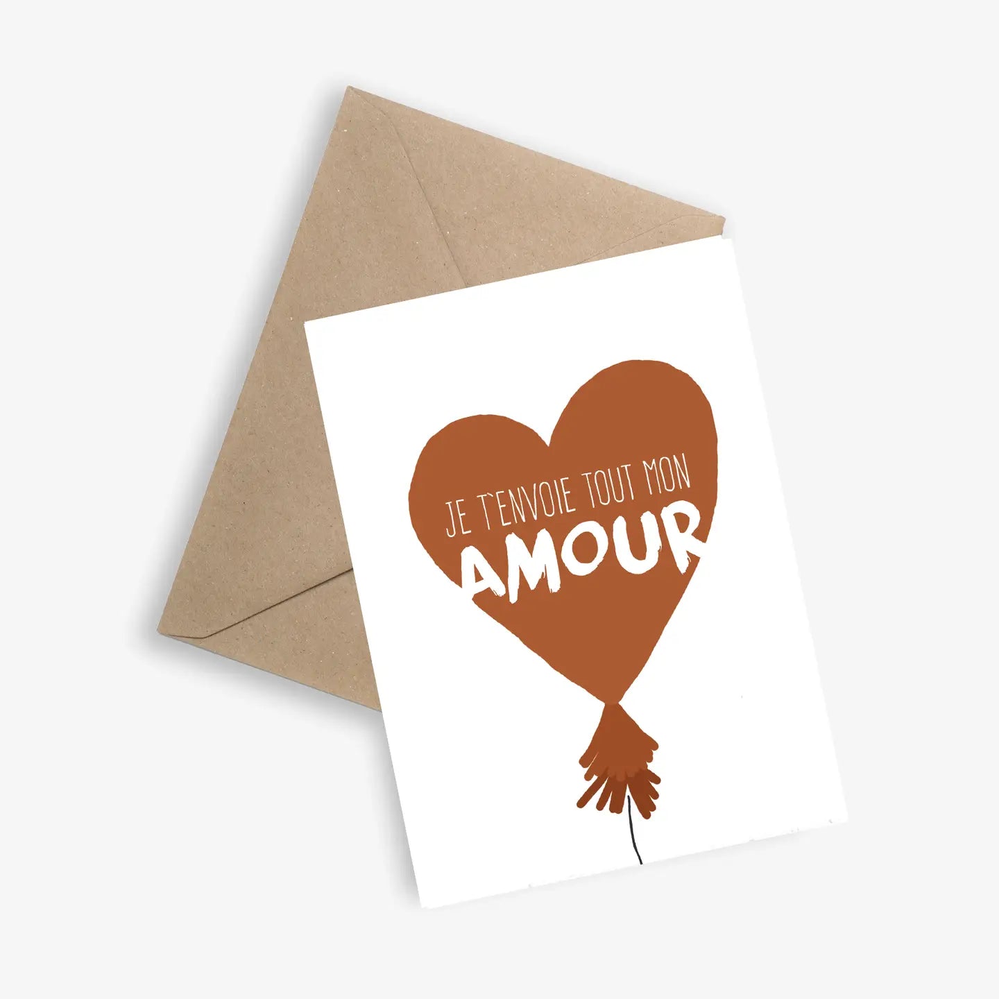 Carte et Enveloppe - Je t'envoie tout mon amour