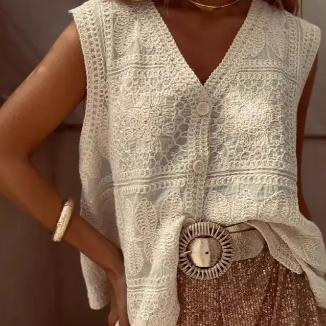 GILET SANS MANCHE - Broderies