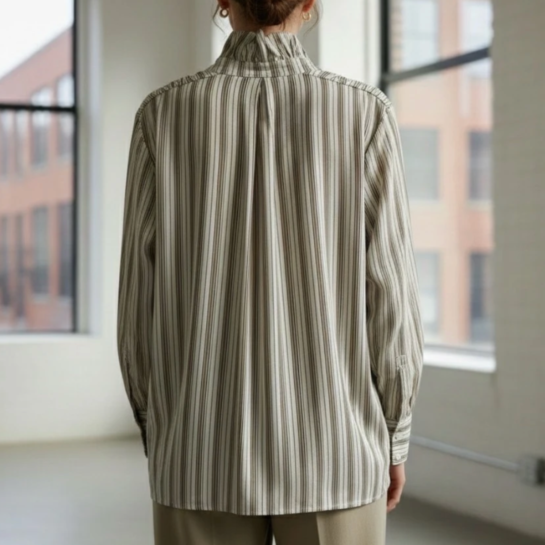 Chemise rayures - Col Froncé