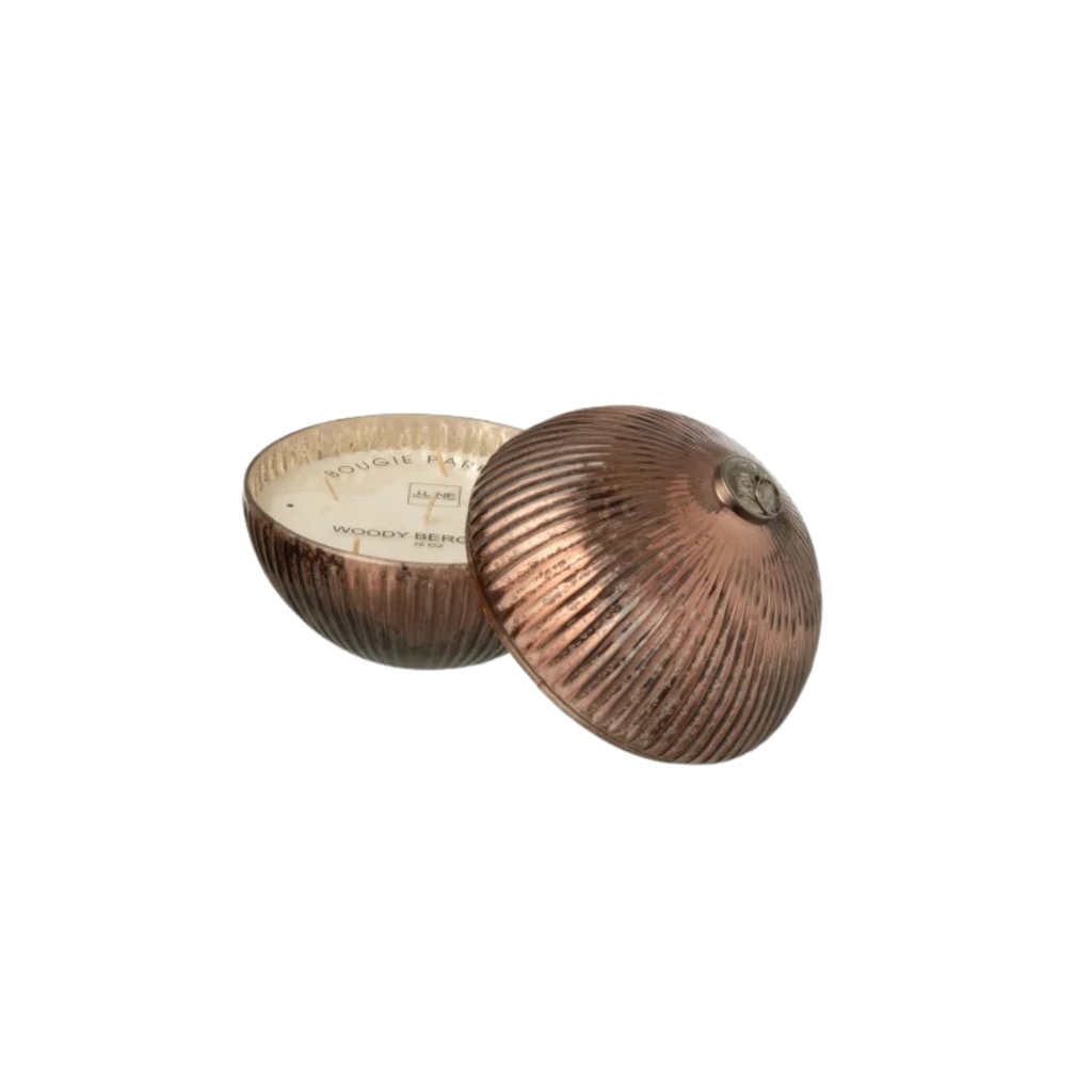 Bougie Parfumée Boule De Noël - Verre Marron Strié