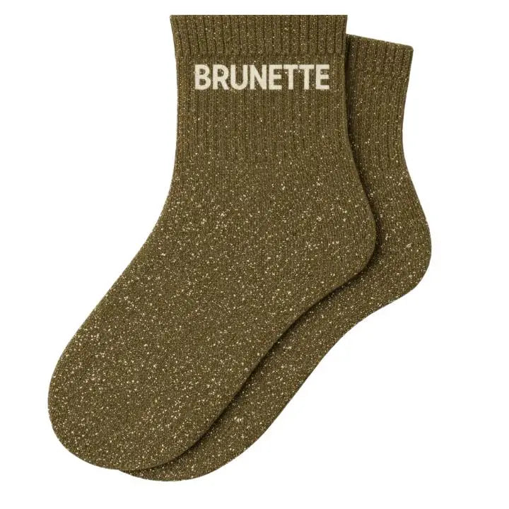 Chaussette à Paillettes Courtes Kaki - Brunette