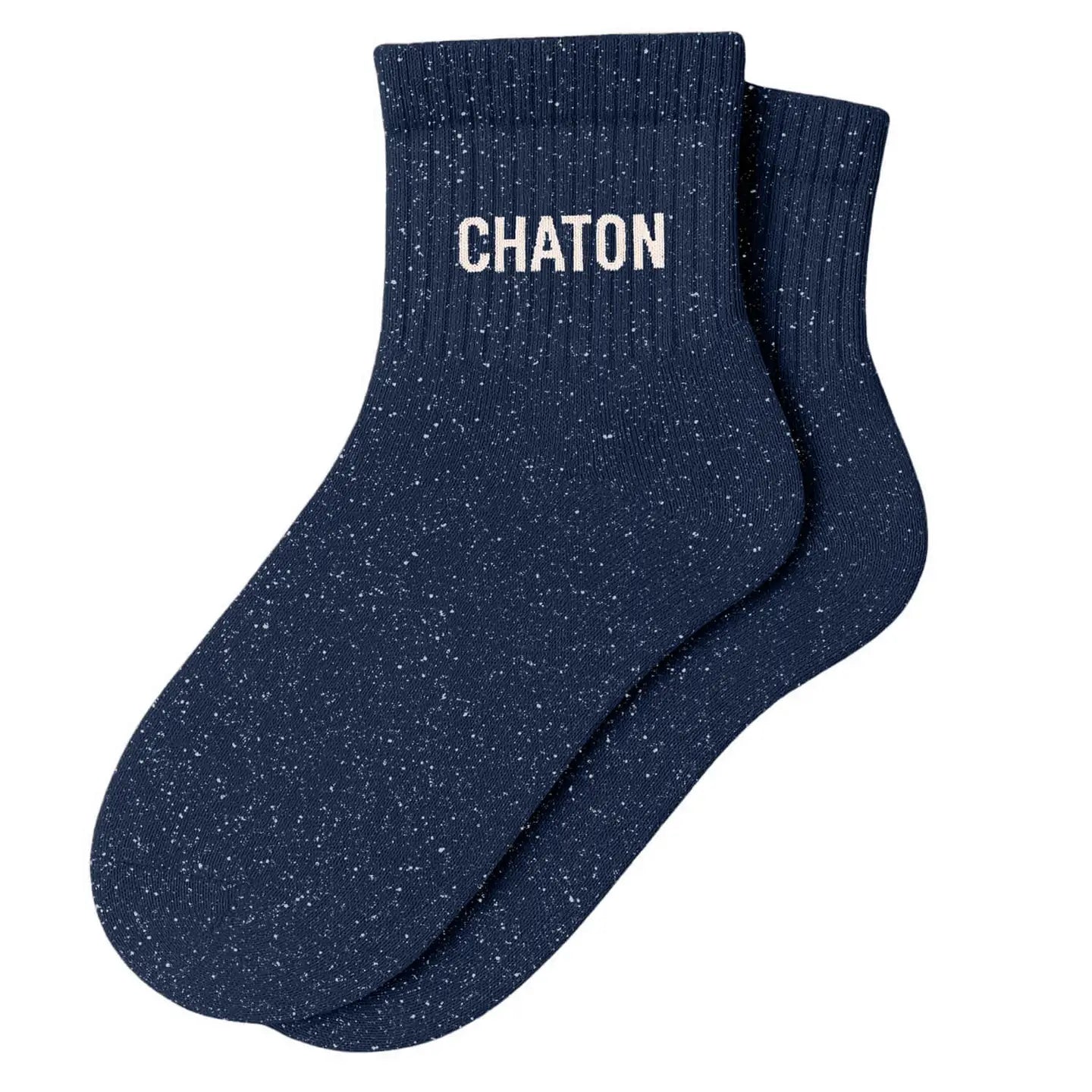 Chaussette à Paillettes Courtes Bleu Marine -  Chaton