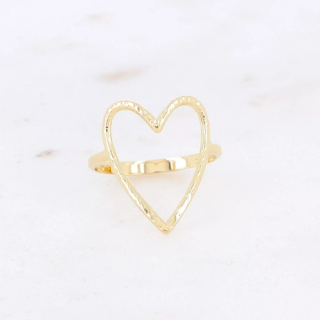 Bague coeur ajouré - doré