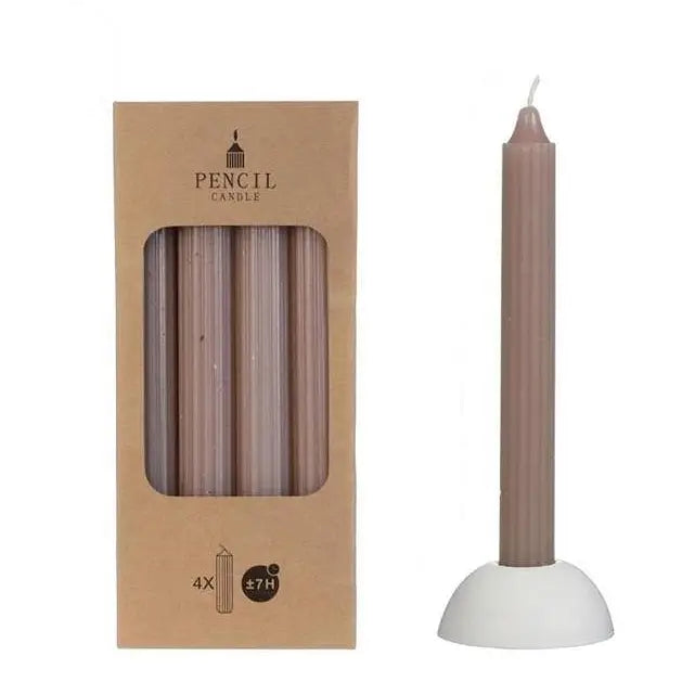 BOUGIE TAUPE - Lot de 4