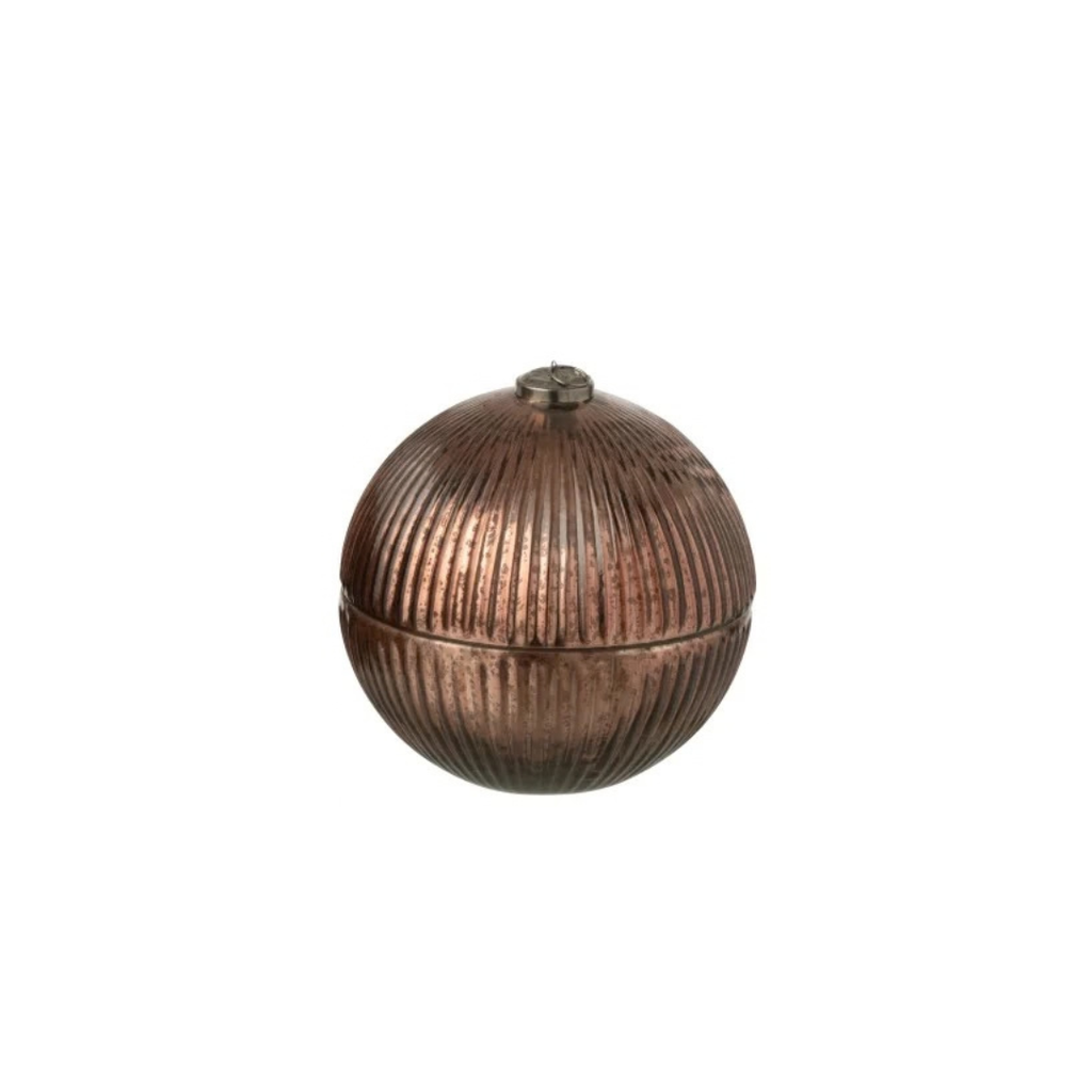 Bougie Parfumée Boule De Noël - Verre Marron Strié