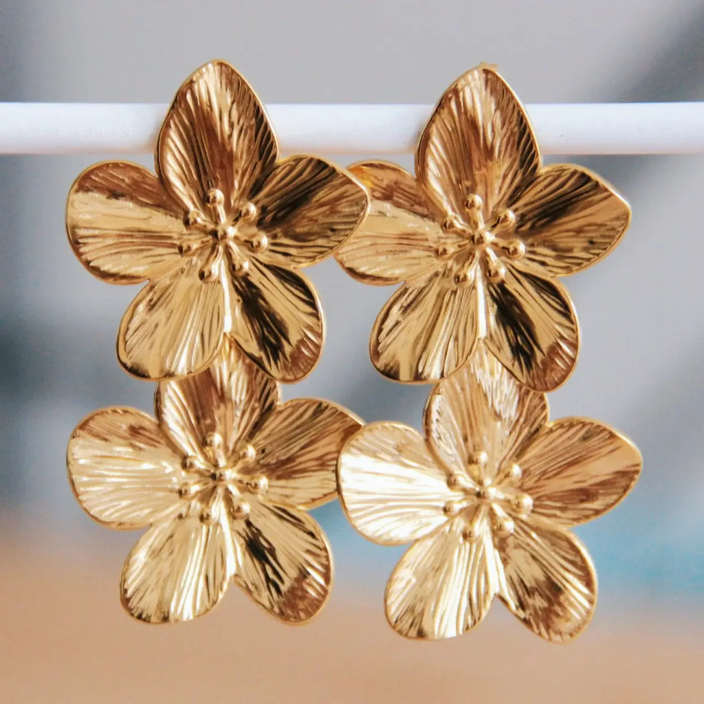 Boucles d'Oreilles - Deux fleurs