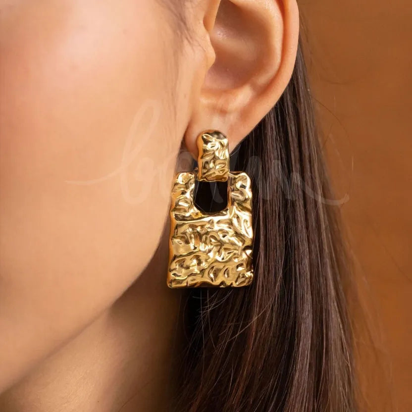 Boucles d'oreilles pendante - Martelé
