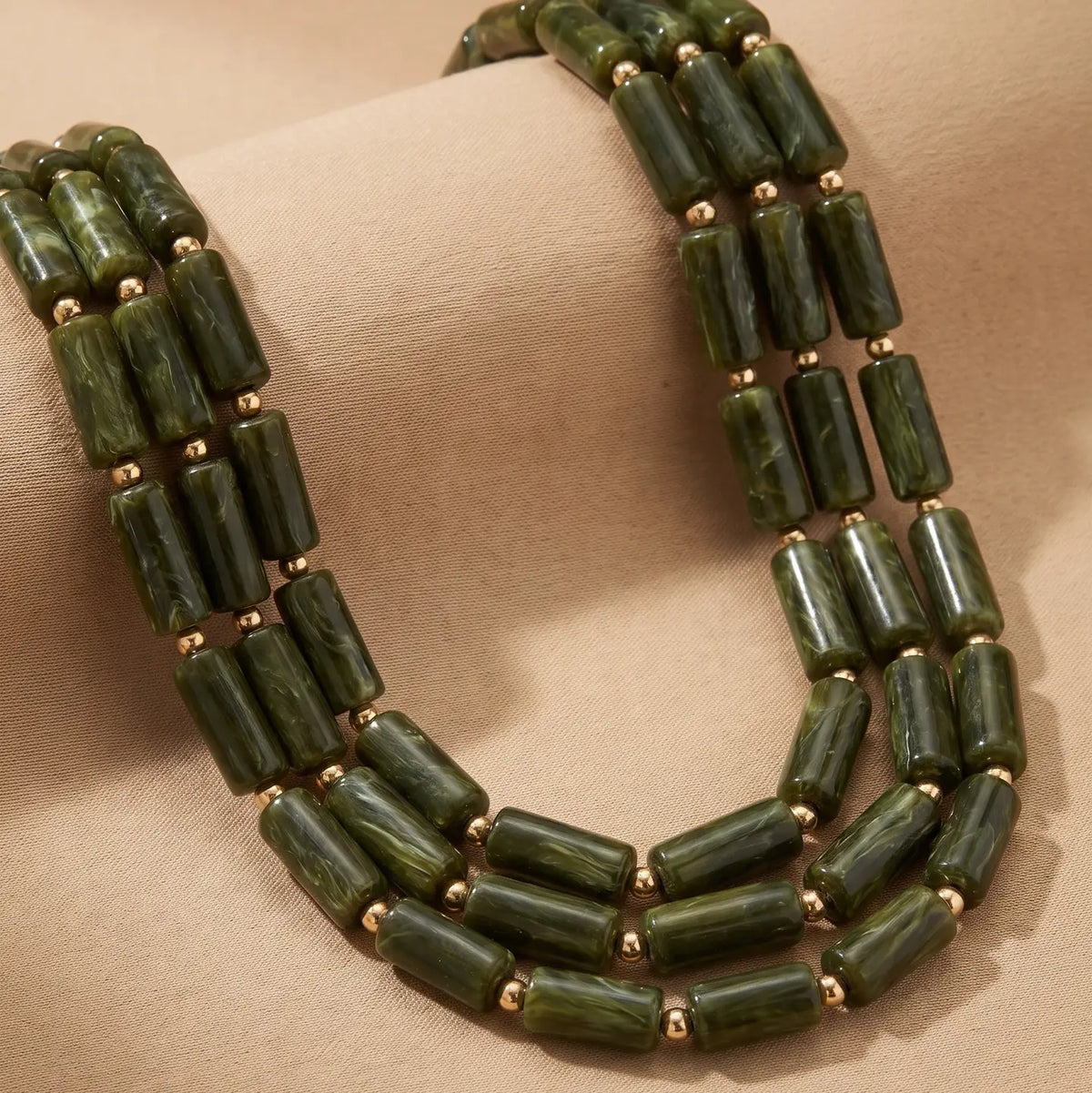 Collier Multi-rangs - Kaki