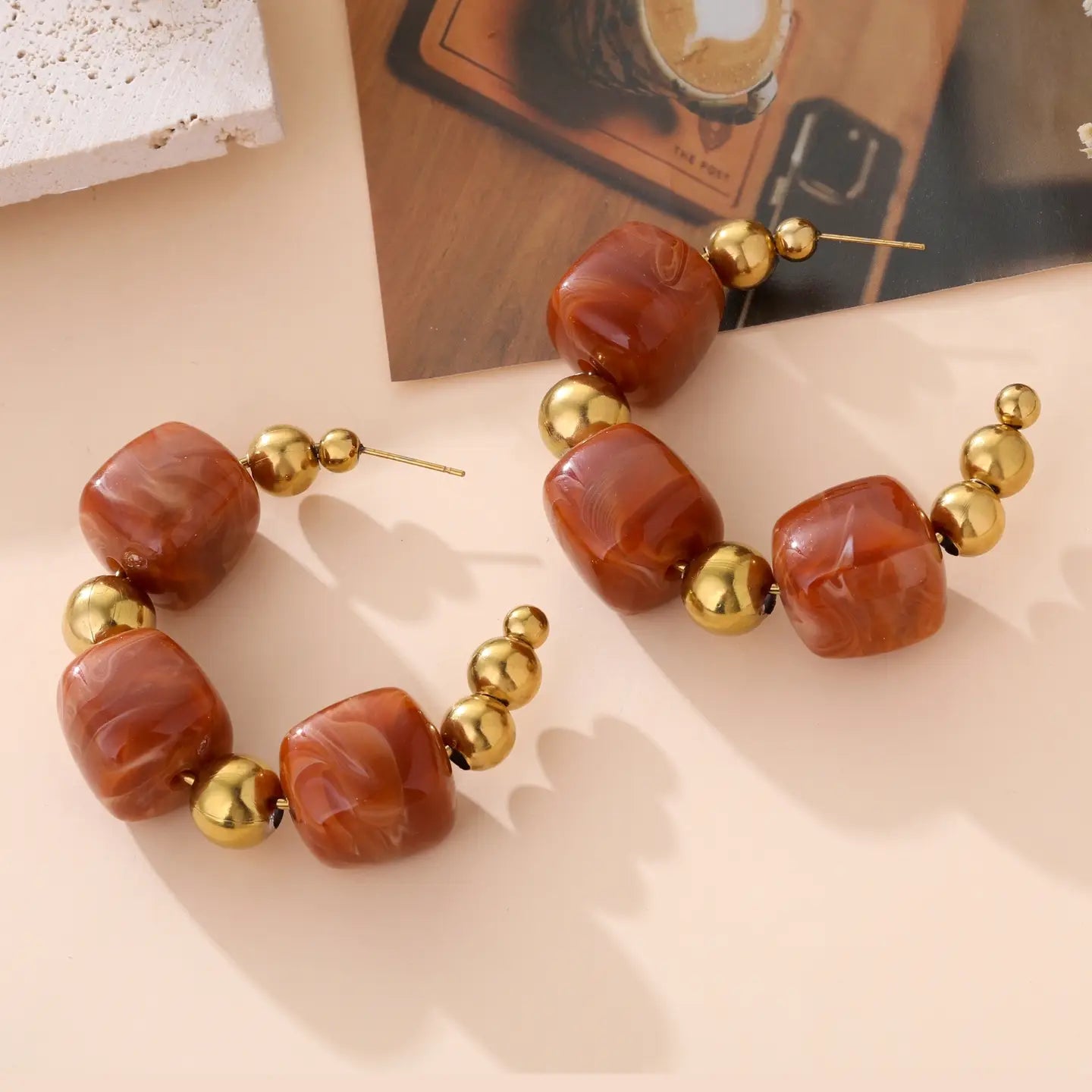 Boucles d'oreilles - Meredith marron