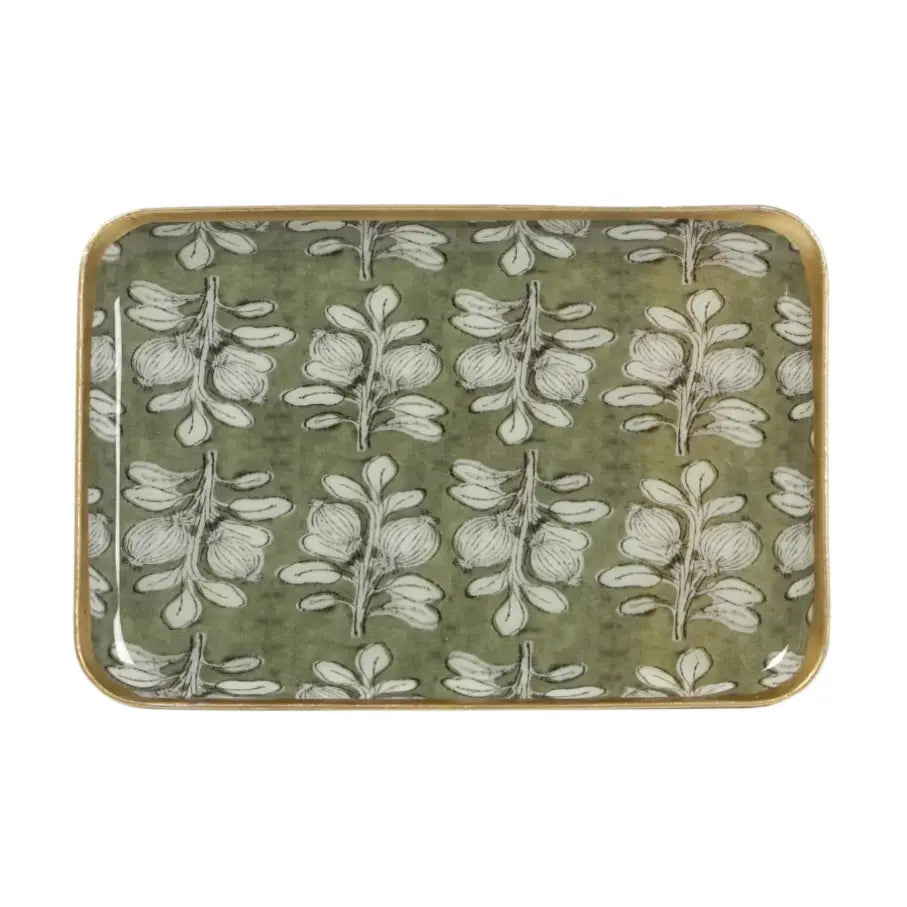 Plateau Alhambra - olive métal émaillé