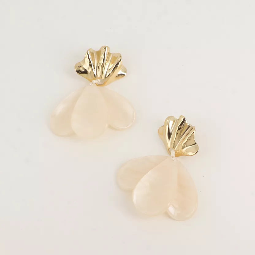 Boucles d'oreilles - Doré et Nacre