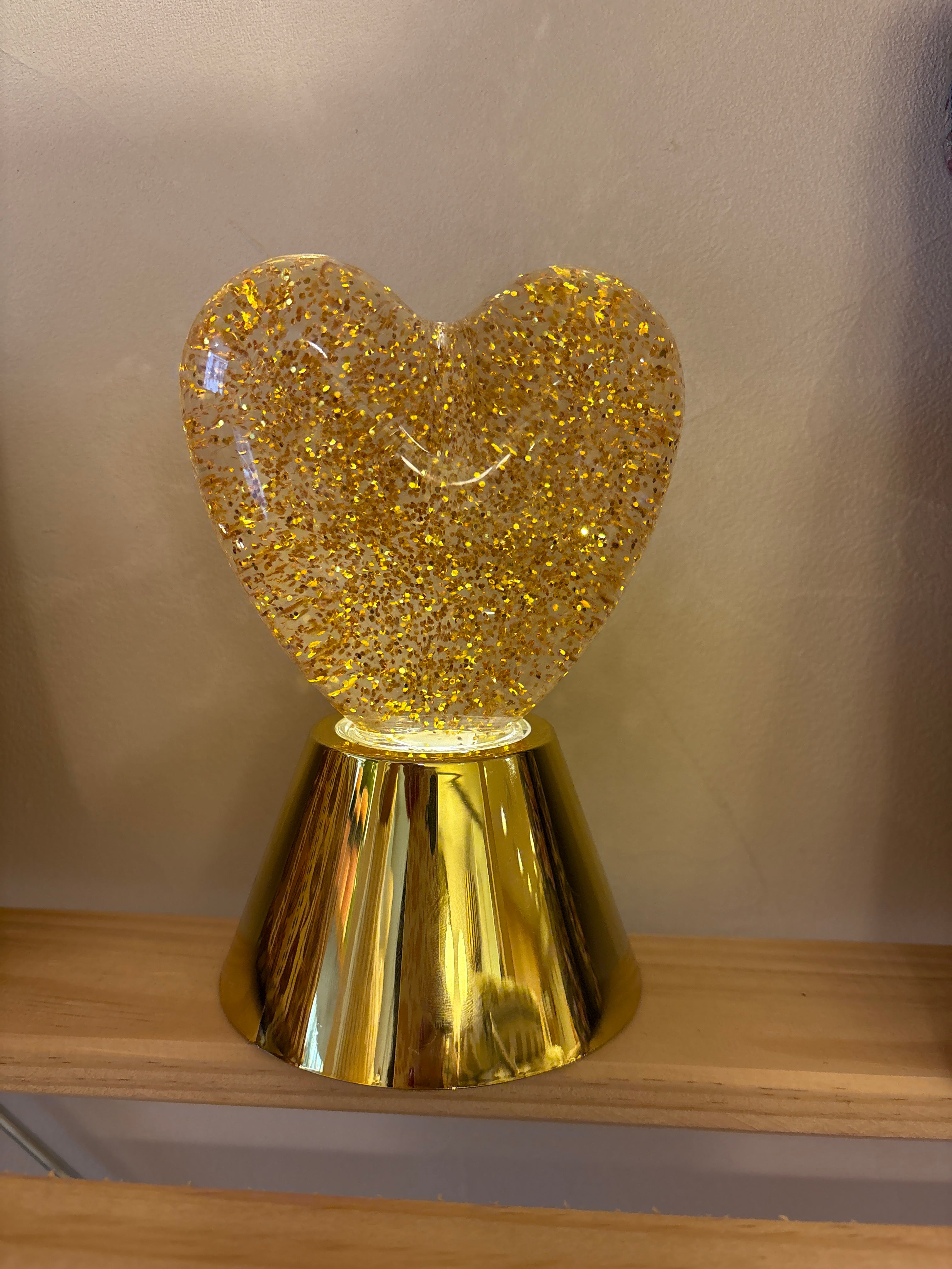 Lampe cœur à paillettes