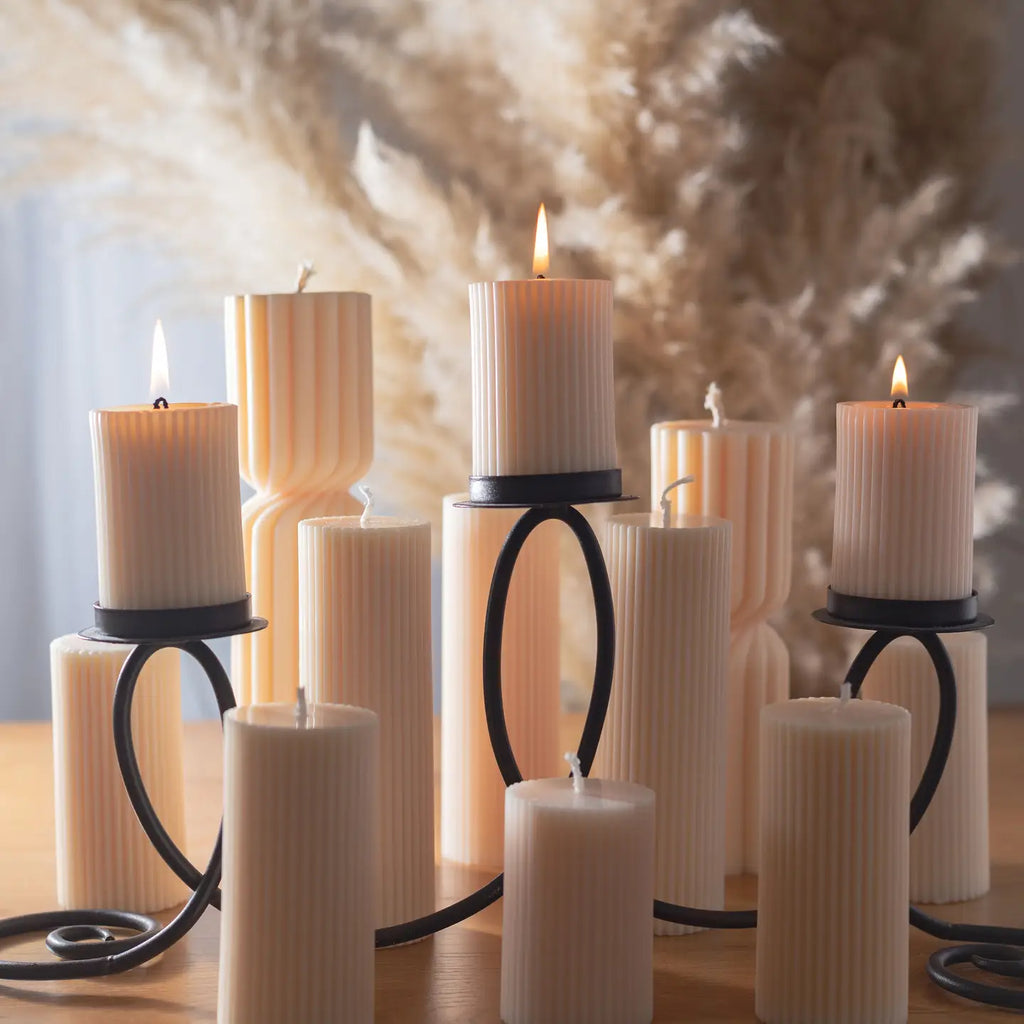 BOUGIE PILIER COTELE CREME MOYENNE