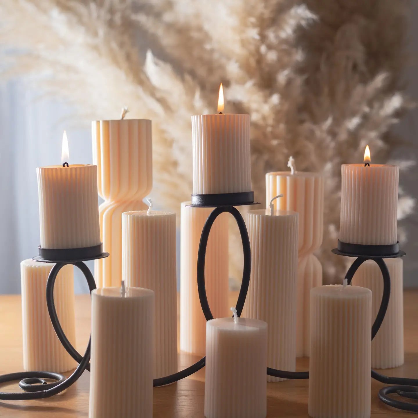 BOUGIE PILIER COTELE CREME PETIT