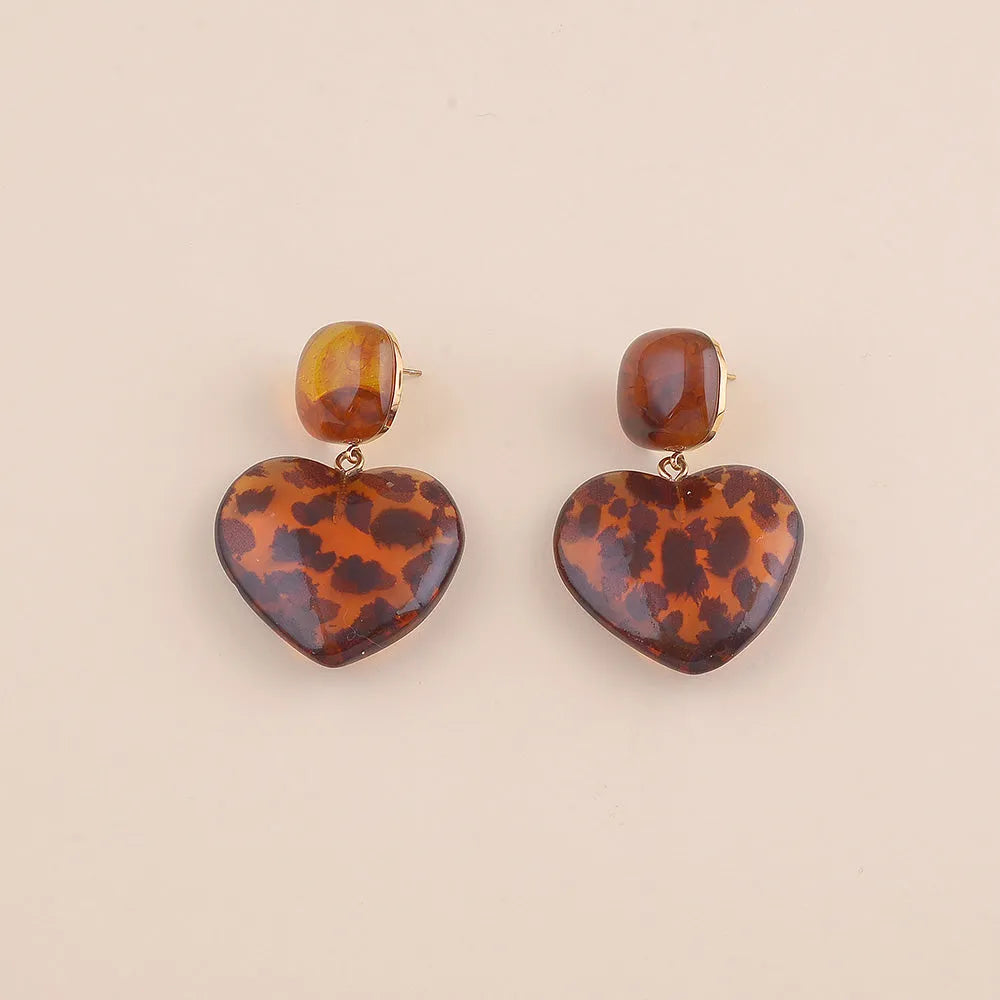 Boucles d'oreilles - Coeur Léopard