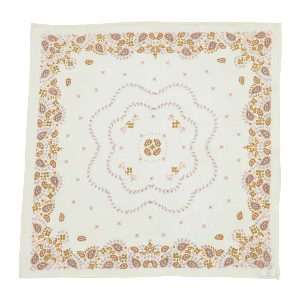 Petit Foulard Indien - Écru Rosé