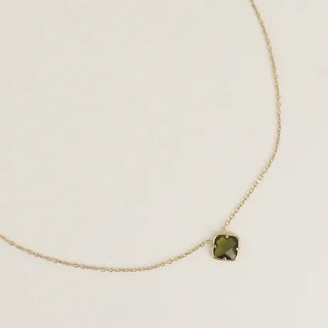 Collier - Perle Carré Vert