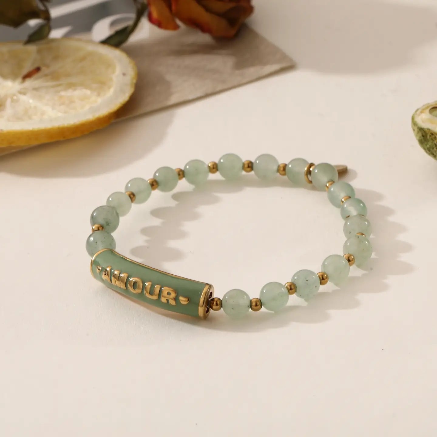 Bracelet perle - Amour vert