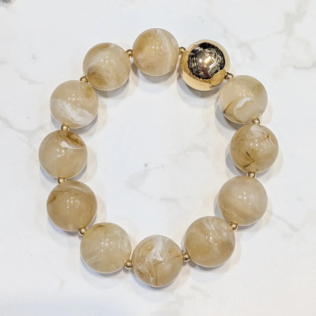 Bracelet résine - Ronde Beige