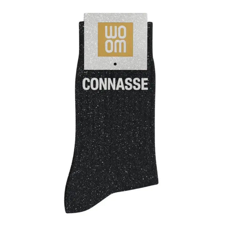 Chaussettes à paillettes - Connasse Noir