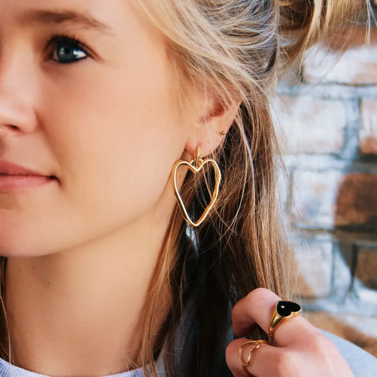 Boucles d'Oreilles - Grand Coeur Ouvert