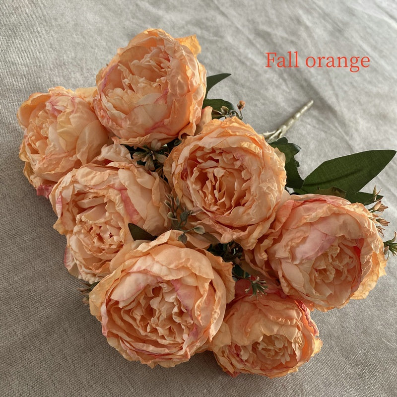 Pivoine artificielles X7 - Orange