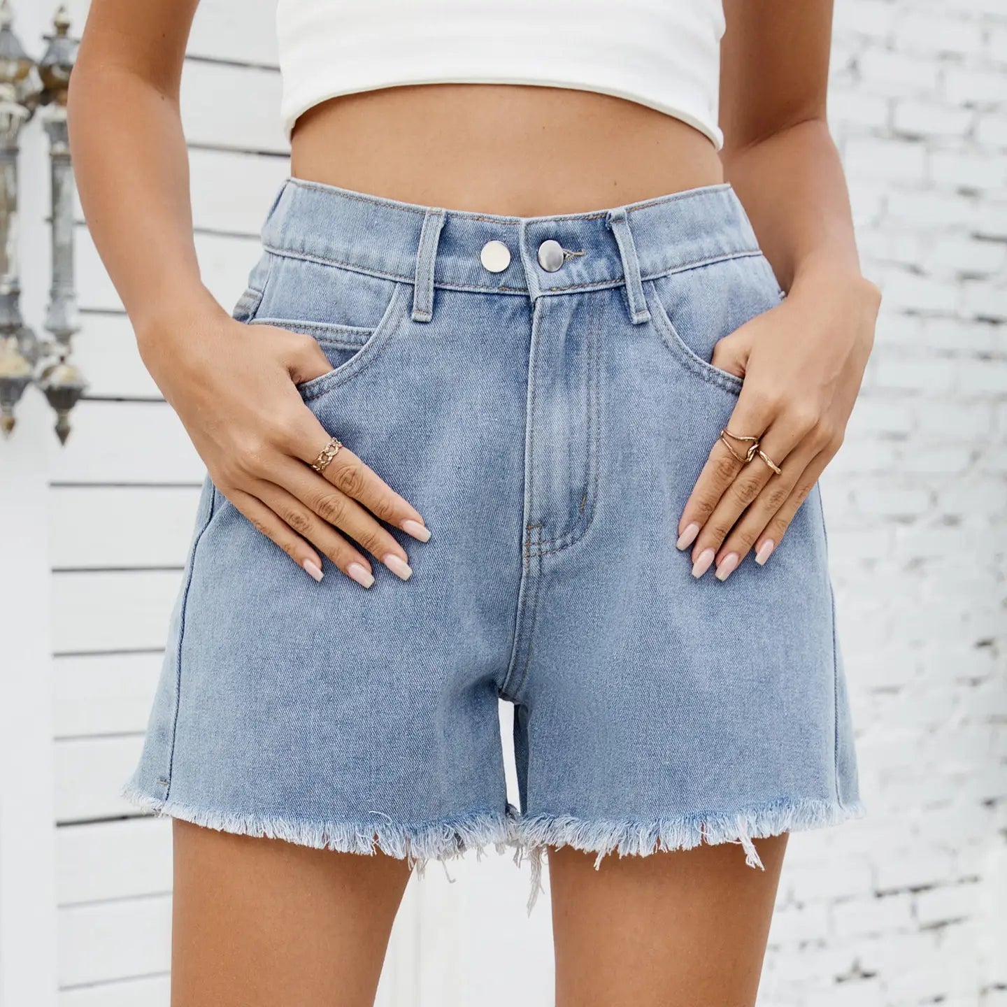 Short en jean - délavé