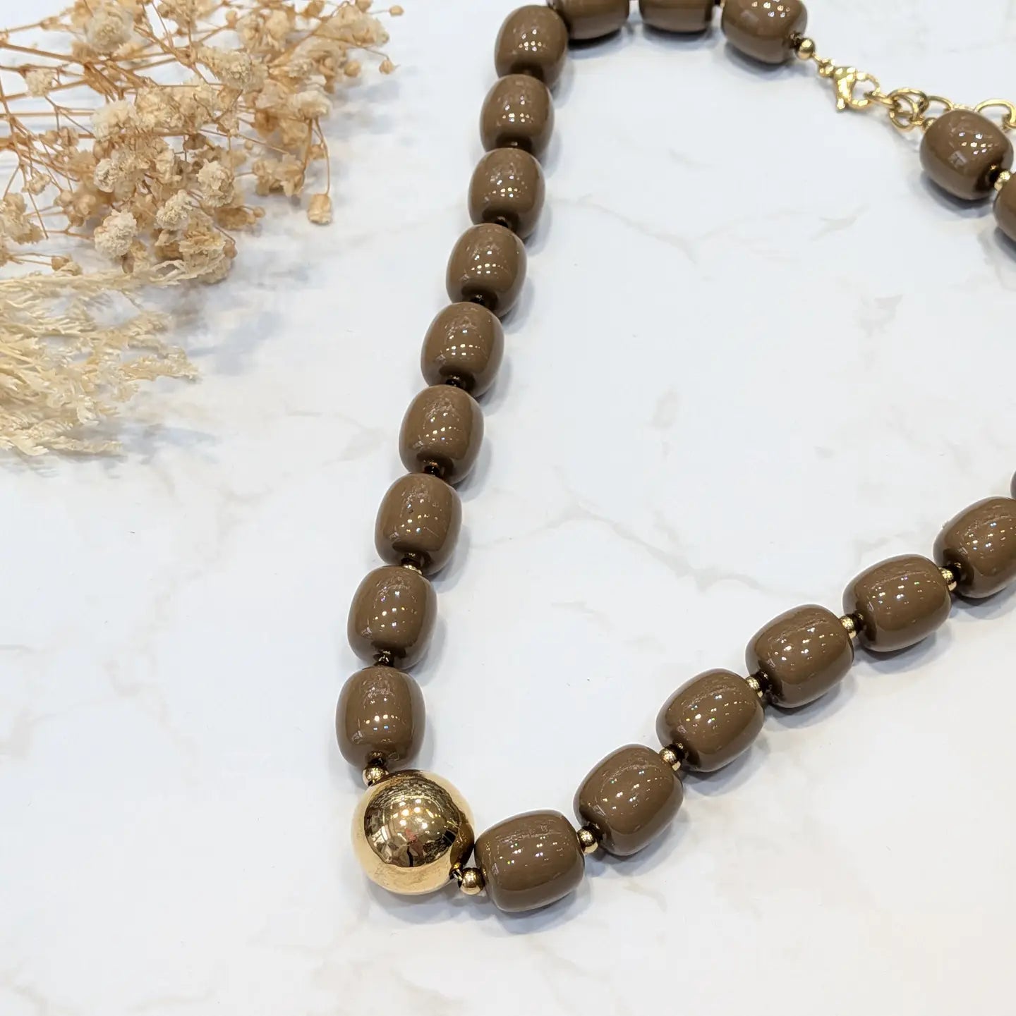 Collier - Perle Olive