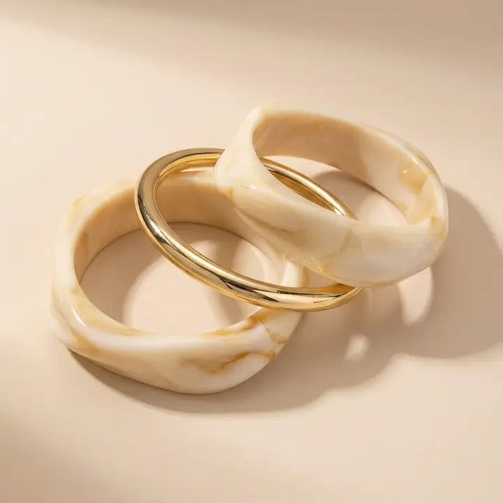Lot de trois bracelets solaire - Beige