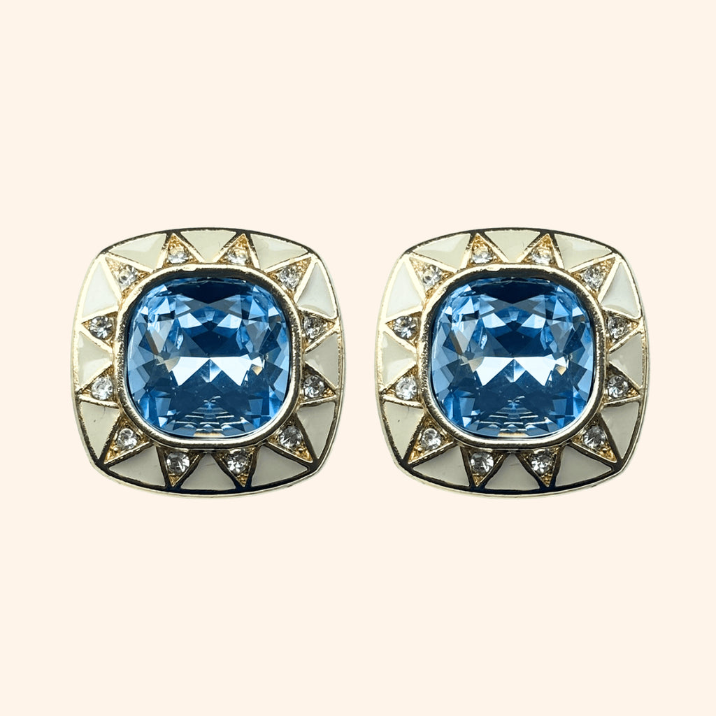 Bijou de bouton - Reine Louise Bleu & Vanille