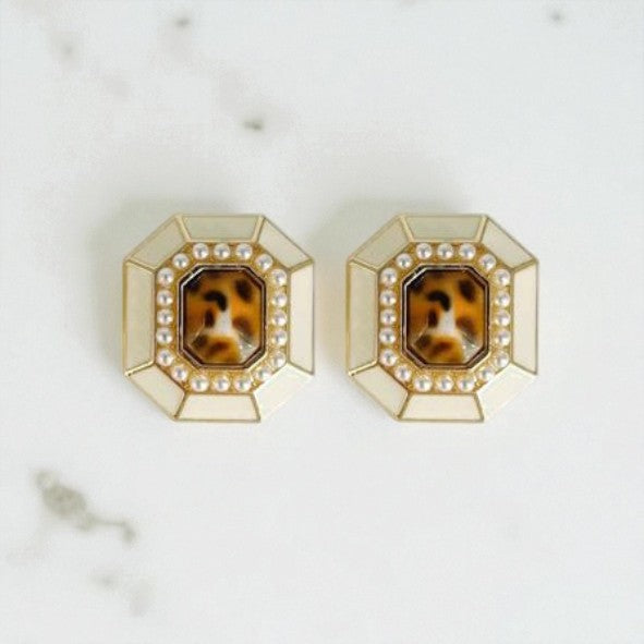 BIJOU DE BOUTON AGNES VANILLE ÉCAILLÉ