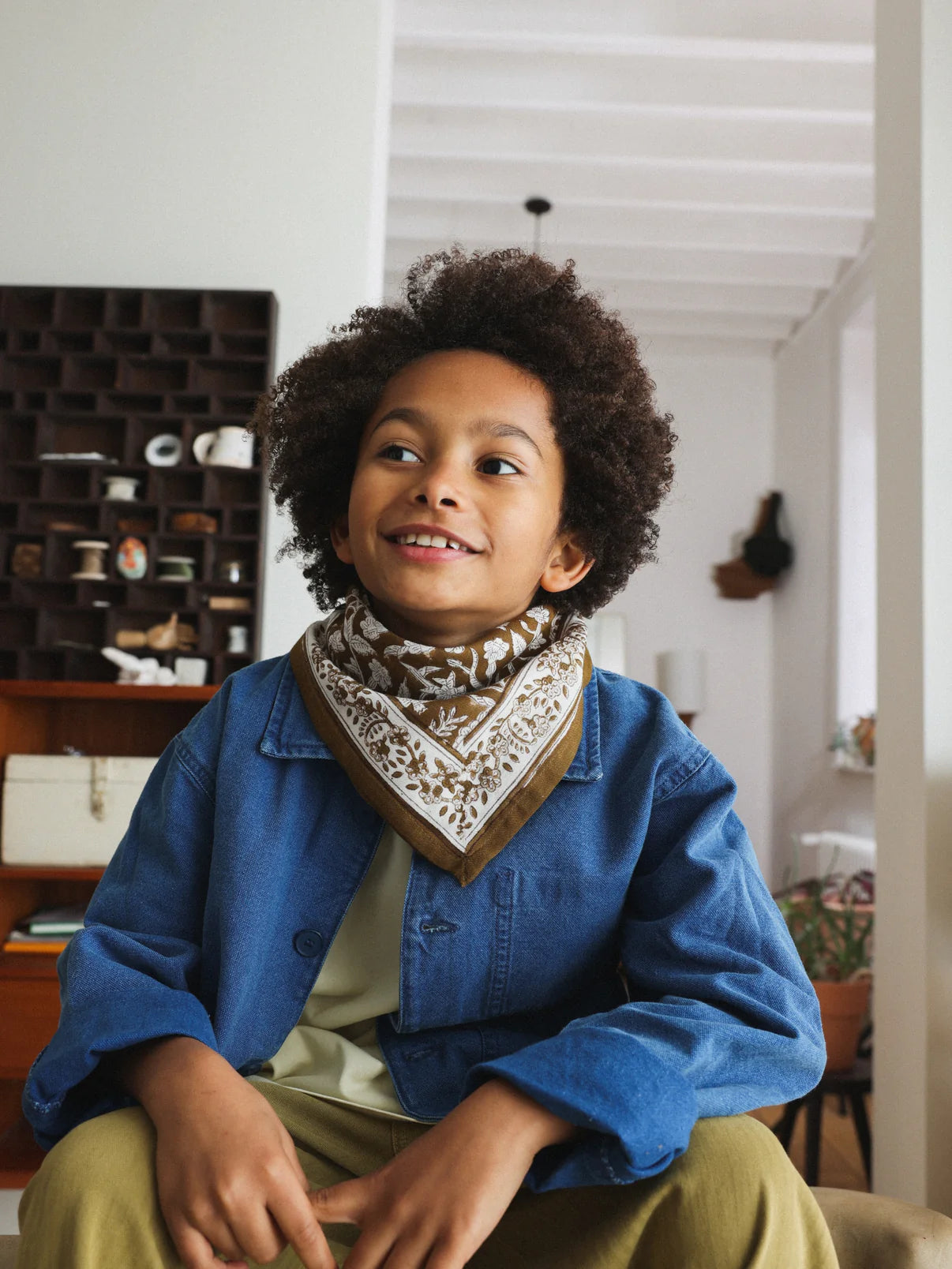 FOULARD ENFANT CALCUTTA OLIVE