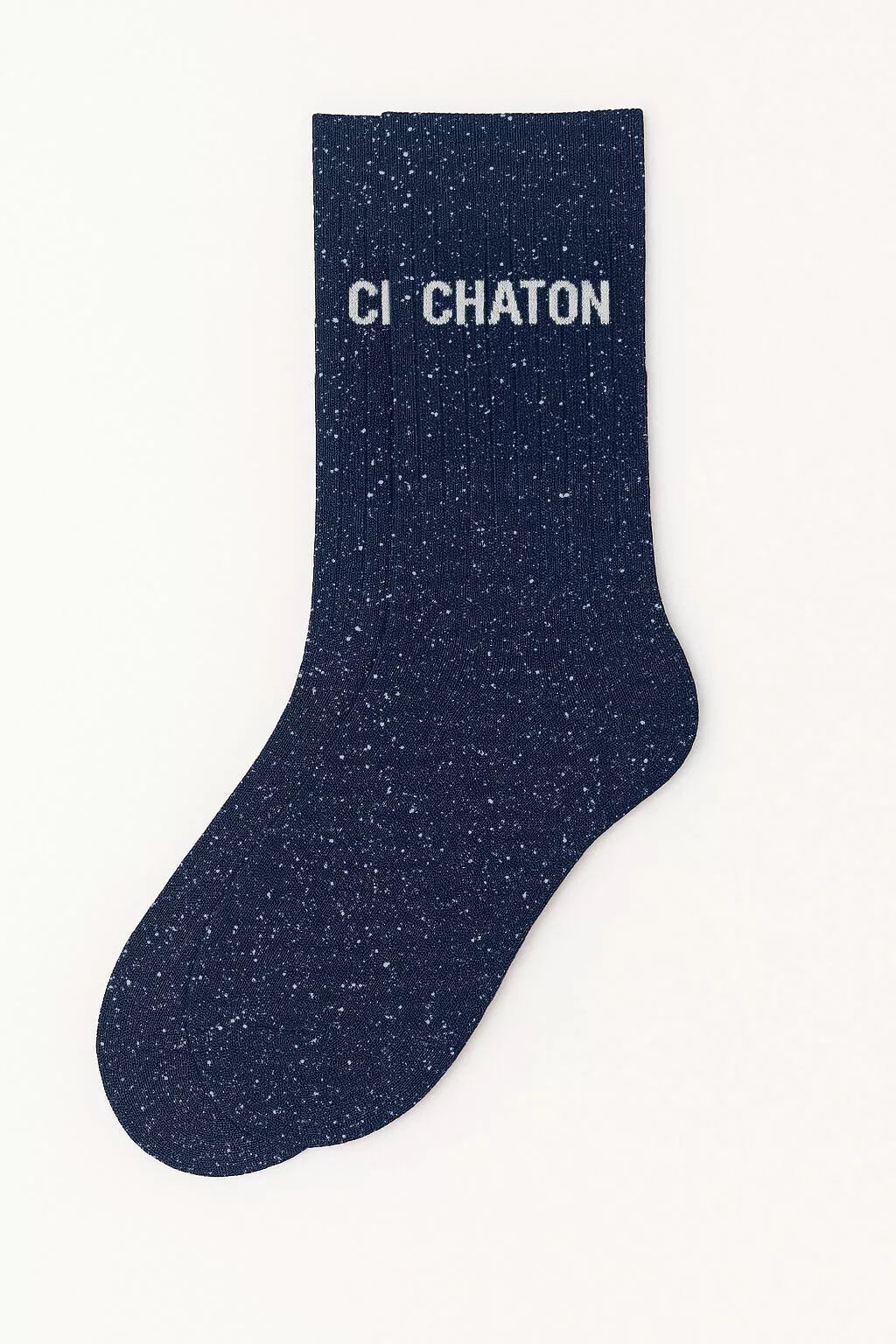 CHAUSSETTE A PAILLETTE CHATON -MARINE