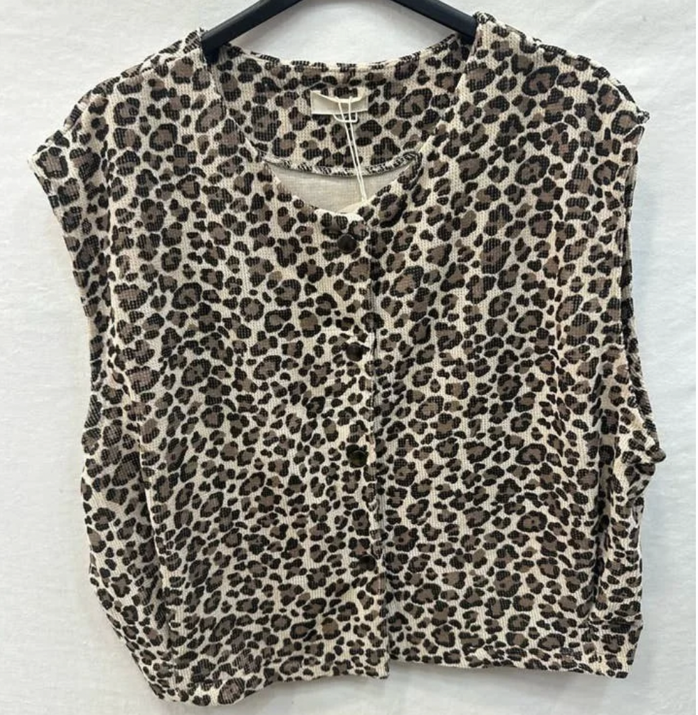 GILET SANS MANCHE - Léopard