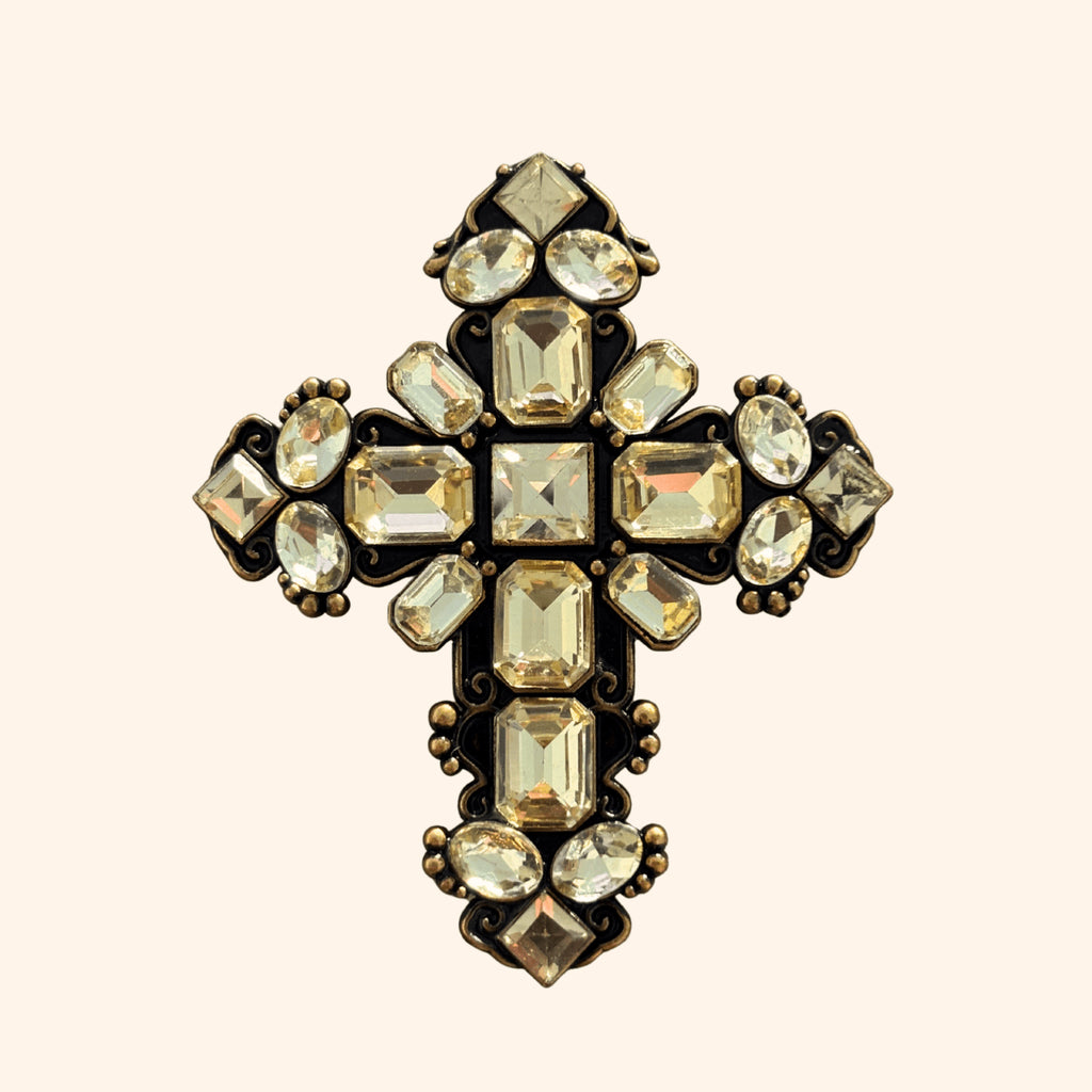 Clip - Croix Versailles Jaune Aurore