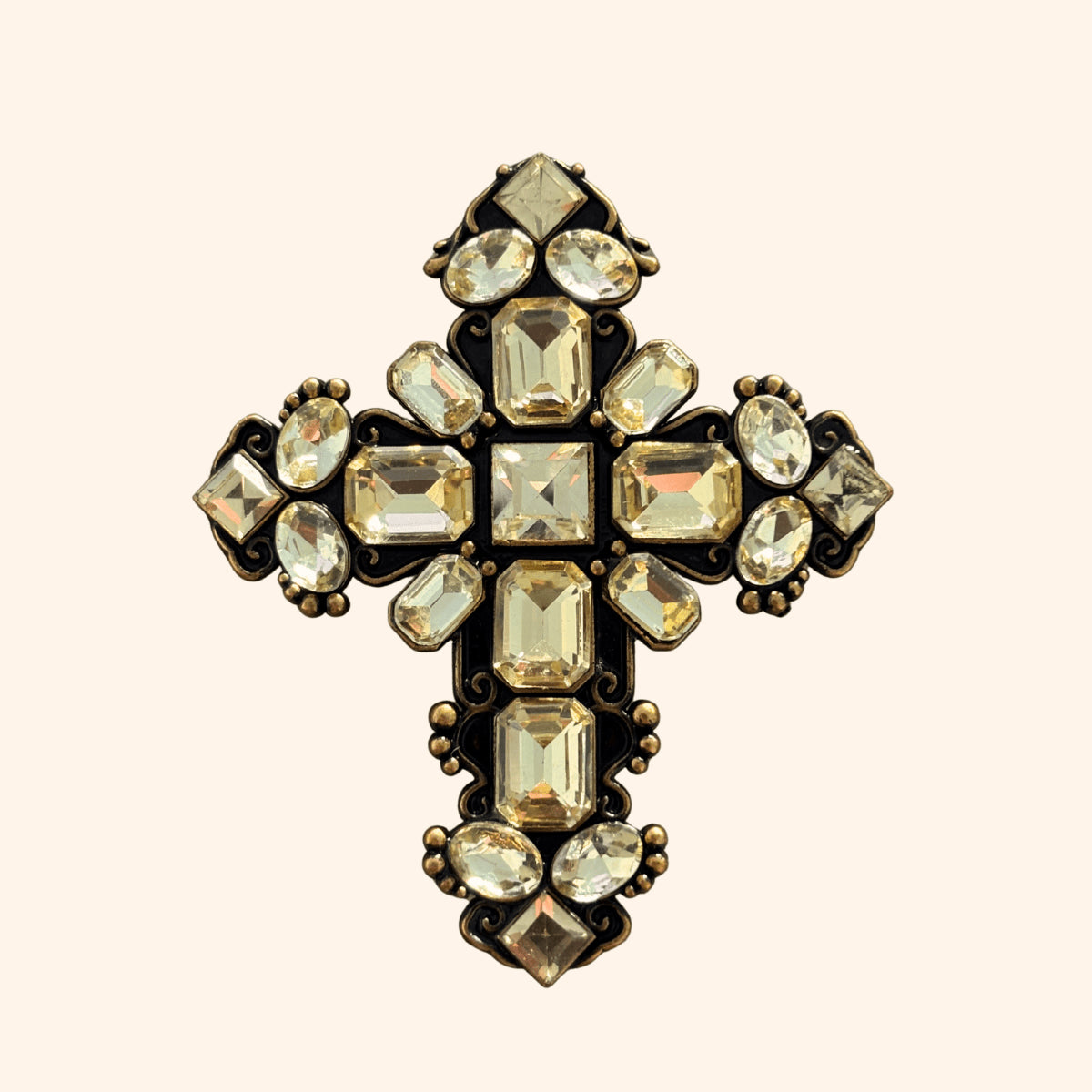 Clip - Croix Versailles Jaune Aurore