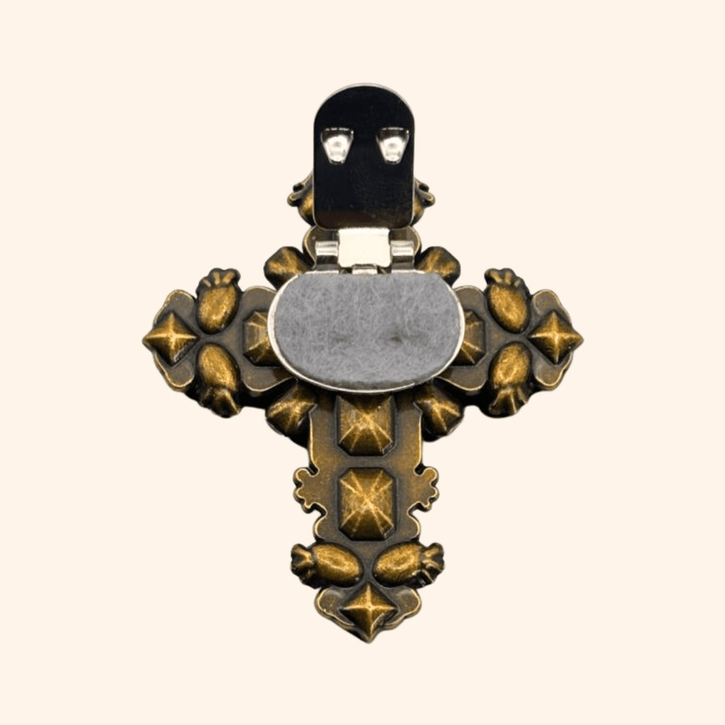 Clip - Croix Versailles Jaune Aurore