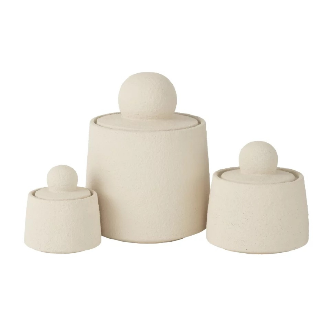 Set 3 Pots décoration - Crème