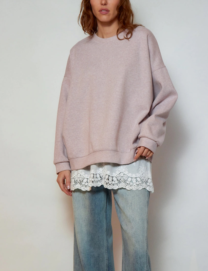 SWEAT A COL ROND LILAS